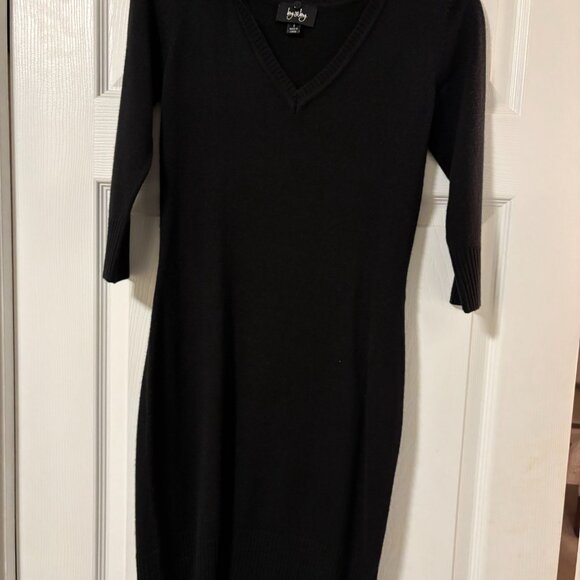 By & By Black Sweater Dress with belt and scarf-Juniors size small - Picture 2 of 5